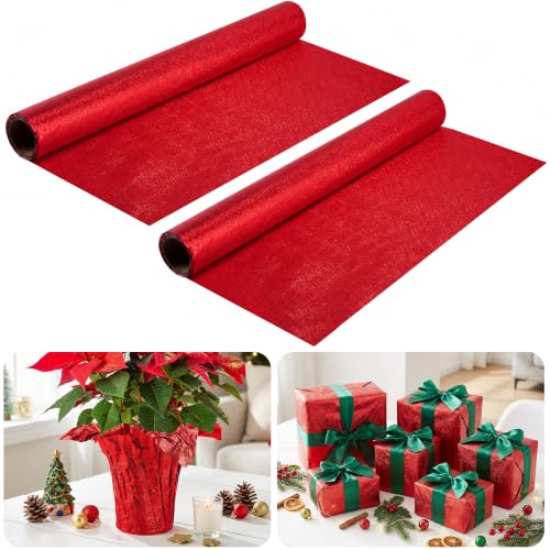 2Roll 10 Yd Christmas Plant Pot Floral Foil, Florals Foils Wrapping Paper by Iceyyyy - Used condition - US$17.02
