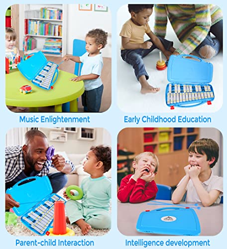 image for EASTROCK Professional Glockenspiel, 25 Notes Xylophone for Kids, Xylop