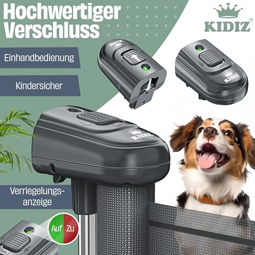 KIDIZ® Treppenschutzgitter Türschutzgitter ausziehbar 0-140CM | kindersicheres Treppengitter für Babys & Haustiere | Schutzgitter für Treppen & Türen Absperrgitter inkl. Bodenanker & Montagezubehör
