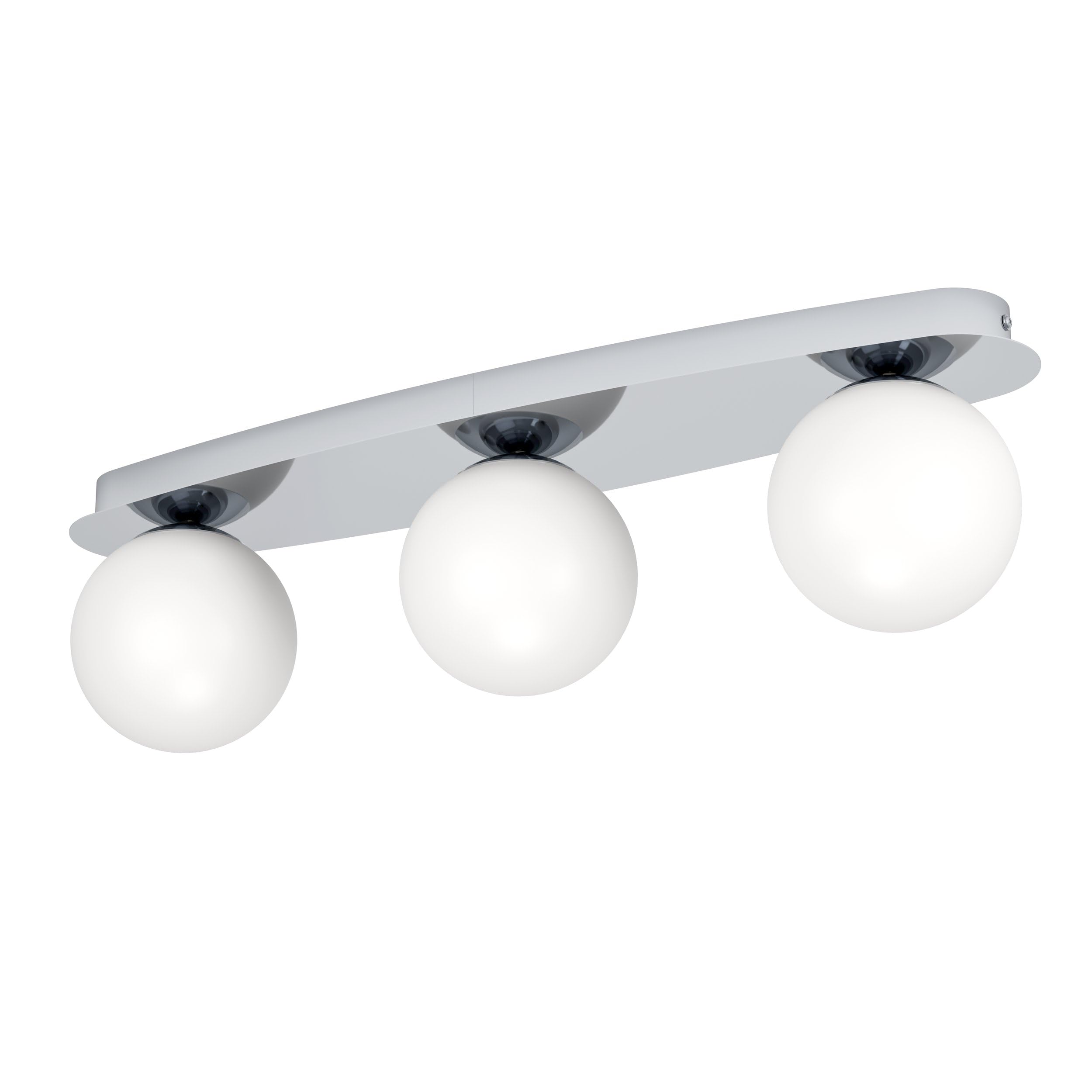 Eglo LED wall lamp Castrivido, 3-Light Bathroom Mounted lamp, Metal Vanity Light in Chrome with White Glass Globe, Includes Warm G9 Bulb, IP44 Rated