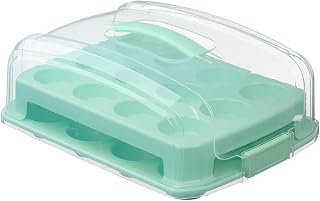 Cupcake Transport Container - 24 Cup Cake Storage Box, 2 Tier Organizer wit