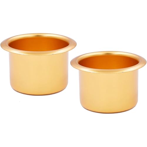2Pcs Metal Sofa Recliner-Handles Cup Holder Insert Replacement Drink Can Holder for Sofa Boat Rv Couch Car Truck Poker Table, Gold