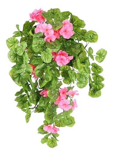 Geranio artificial colgante de geranio arbusto geranio cesta colgante flores de seda flores artificiales planta decorativa flor balcón planta interior planta clásica flor arbusto planta verde