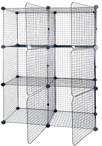 Allgonicer DIY Assemble Wire Grid Floor-Stand Wall-Mount See-Through Storage Lockers for Gym, School, Store, Public Events Security, 6 of 16