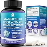 Magnesium Bisglycinate | Reduce Muscle Cramps & Improve Sleep | Maximum Absorption with no Laxative Effects | 100% Chelated with TRAACS | 200 mg of Pure Magnesium Per Vegetarian Capsule