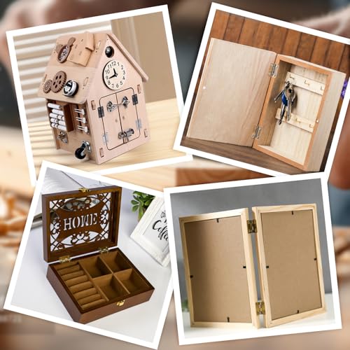 120 Stück Scharniere Klappbar Klein,18 * 15 mm Mini Schrank Scharnier mit 480 Schrauben,Kleinem Schraubendreher und Aufbewahrungsbox,Klappscharnier für DIY Handwerk Holzkiste Schublade