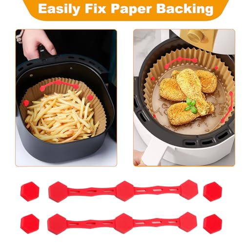 2 Sets Silikon Magnete für Airfryer, Silikon-Magnetschnalle für Magnet Heißluftfritteuse, Magnetschnalle für Airfryer für Pergamentpapier, Silikonschnalle Magnete für Backpapier