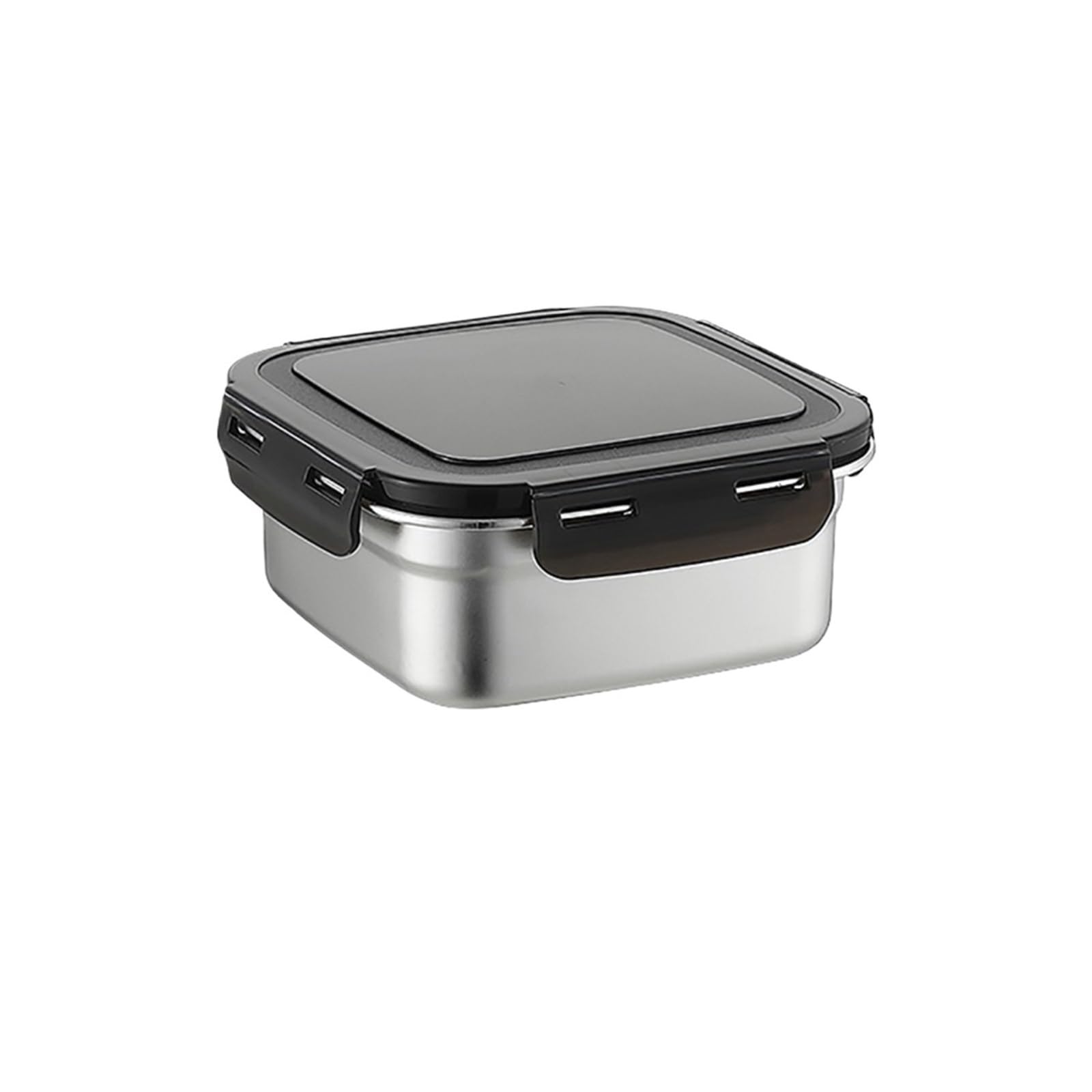 UBOHUZ 6PCS Stainless Steel Food Container Fresh Keeping Box Sealed Lid Crisper Lunch Meal Prep Storage Fridge Kitchen Set Round Square Bowl Container Sets(Square 600ml)