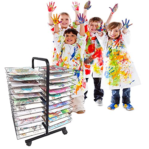 Bluond Art Drying Rack, Double Sided Mobile Art Drying Rack, Classroom Art Studio Home Painting Drying Rack For Kids, Artists, Black Metal Art Storage Rack Organizer Cart On Wheels #TOP5