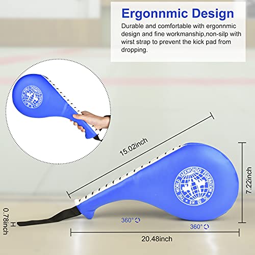 Taekwondo Kick Pads 2Pk, Karate Martial Arts Training Equipment Kicking Target Pad, Double Strike Boxing Pads For Kids Youth Adult (Blue&Red) #TOP2