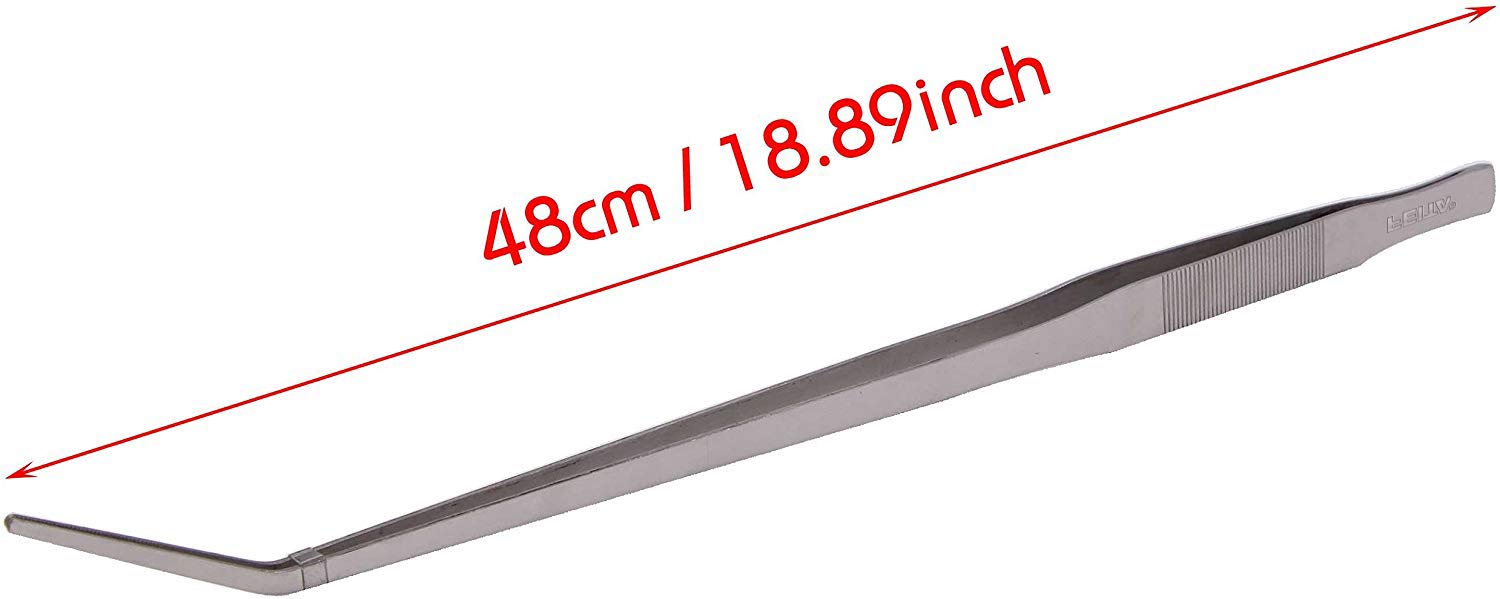 Extra Long Tweezers 18.9 Inch - FEITA Stainless Steel Straight Tweezer Tongs For Aquarium Fish Tank Plants
