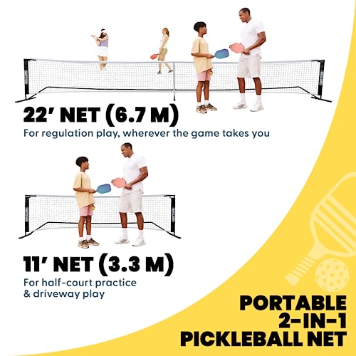 Image of Boulder Portable Badminton Pickleball Net - Foldable /Extendable Poles for Multiple Sports Heights (UP to 5 ft) - Ideal for Tennis, Pickleball, Soccer Tennis - Easy Setup