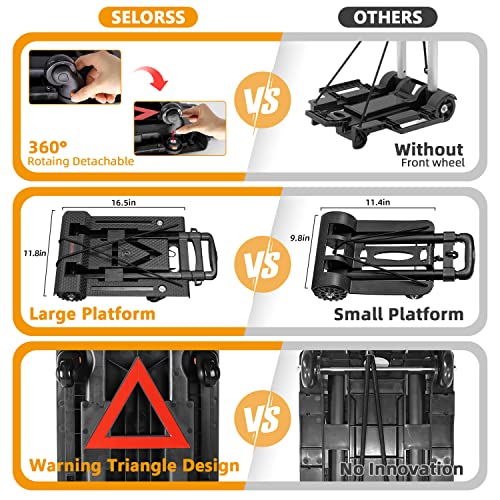 SELORSS Einkaufstrolley Klappbar, Einkaufswagen Trolley mit 4 Rollen, Wasserdichter 47L Einkaufstasche und 360… – Bild 7