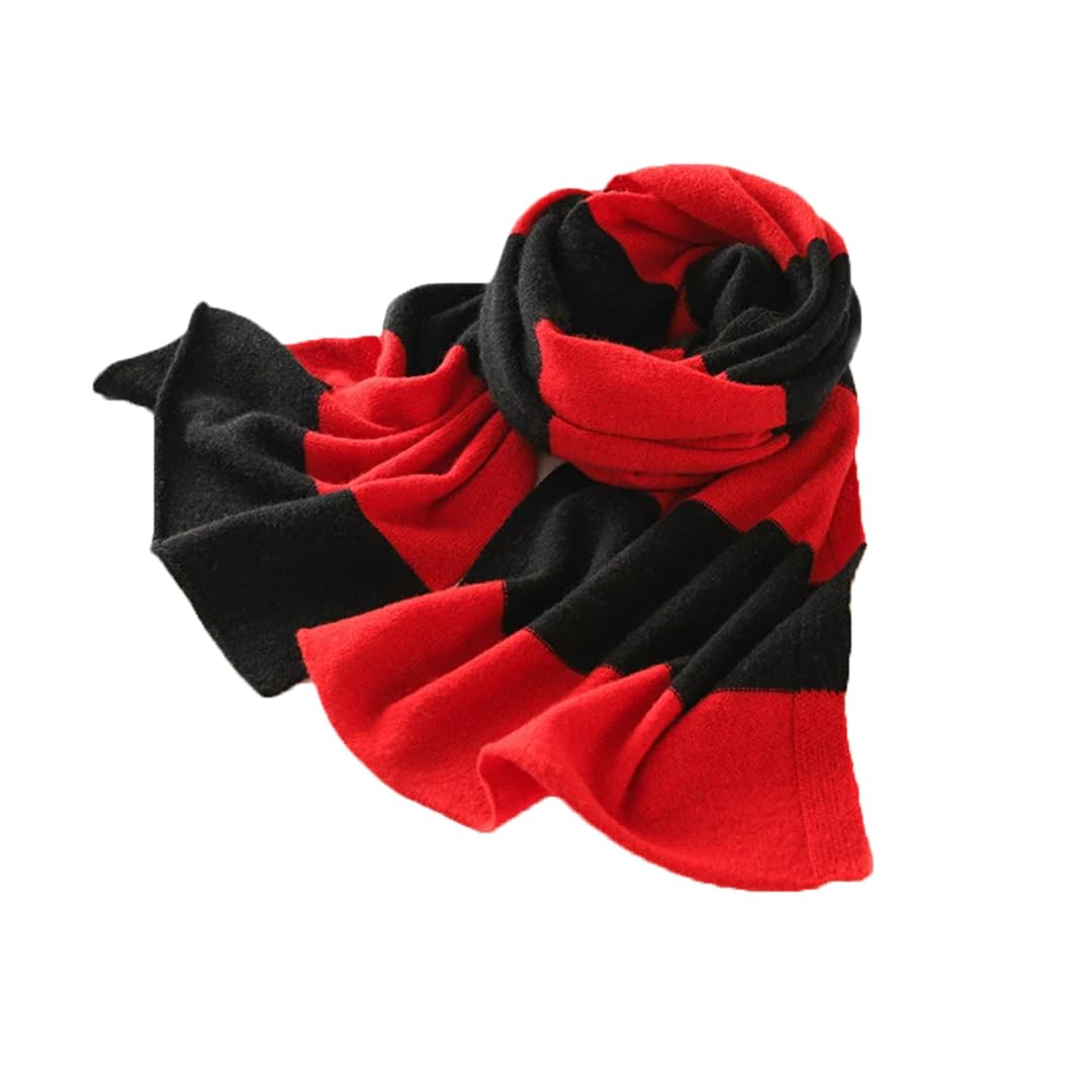Bufanda de cachemira cálida, suave, lisa y de punto para otoño e invierno para mujer