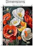 GJSZZO Flowers Paint by Numbers for Adult, Poppy Paint by Numbers Kit for Adults Beginners, DIY Flowers Acrylic Painting on Canvas for Home Wall Art Decor 30x40 cm - Image 3