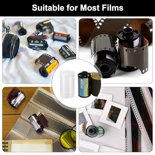 Amentalove 36 Stück Filmboxen für wissenschaftliche Aktivitäten, mit Deckel, 32 mm, für die Aufbewahrung, kleine Teile von Filmen, Kanister (transparent)