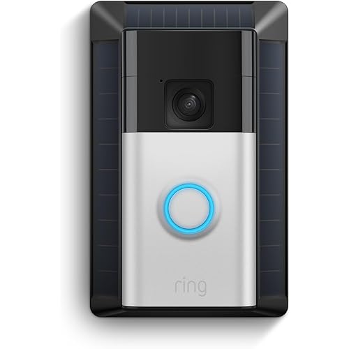 Ring Battery Doorbell, Solar, Head-to-Toe Video, Live View with Two-Way Talk, and Motion Detection & Alerts (2024 release), Satin Nickel