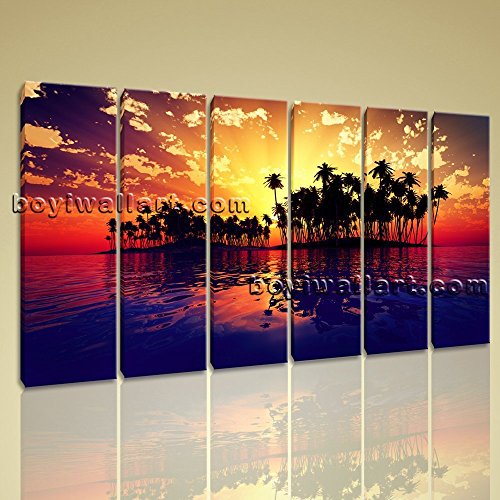 Extra Large Wall Art Print Canvas Contemporary Sunset Palm