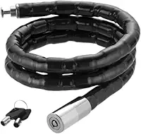 Trava Cadeado Anti-Furto Grossa (22mm) com Corrente 1m Segurança Reforçada para Moto Bicicleta Portão e Estepe Acompanha 2 Chaves Tubulares