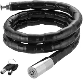 Trava Cadeado Anti-Furto Grossa (22mm) com Corrente 1m Segurança Reforçada para Moto Bicicleta Portão e Estepe Acompanha 2 Chaves Tubulares