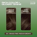 Clairol Natural Instincts Demi-Permanent Hair Dye, 5C Brass Free Medium Brown Hair Color, Pack of 3 - Image 5