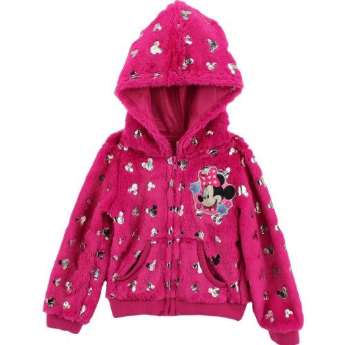 Disney Girls 2-6X Mickey Mouse 1 Piece Foil Hoodie, Pink, 2T