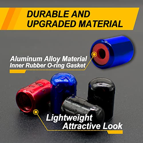 Sufilux Car Tire Valve Stem Caps, 4pcs Air Caps Stem Covers, Universal Tire Valve Caps for Cars, SUVs, Bike, Trucks and Motorcycles, Car Wheel & Tire Exterior Accessories Parts - Blue