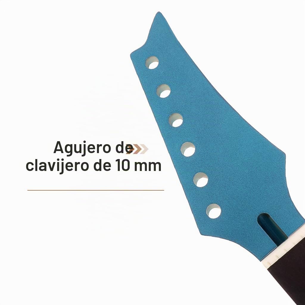 Alnicov - Mástil de repuesto para guitarra eléctrica IBZ, clavijero de arce, diapasón de palisandro y 24 trastes, piezas de repuesto, color azul