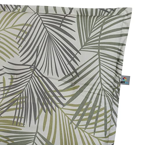 OUTLIV. Florence Sesselauflage hoch, Sitz- Rückenkissen in Grün mit Palmenblättern, 120x50x6 cm, hochwertige Sitzauflage für Gartensessel und Gartenstuhl