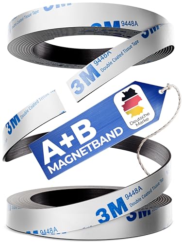 YOURGANIZE® Magnetband selbstklebend A und B | 8 Meter (2 Stück) | Magnete für Fliegengitter & leichte Gegenstände | Magnete mit Gegenstück (8m + 8m)