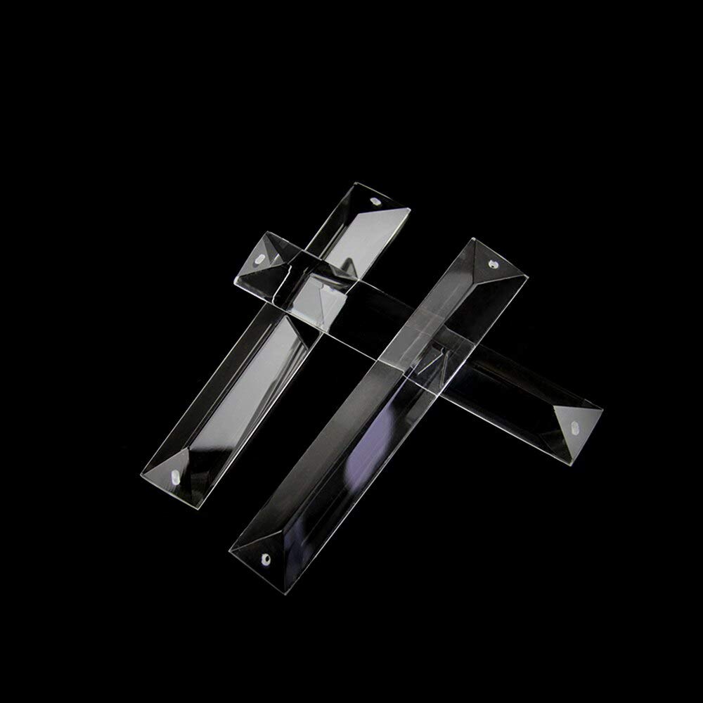 Chandelier Crytal Rectangle Prisms Crystal Pendants Chandelier Pendants 22x63mm 22x76mm 22x100mm 2 holes For Home Decor - (Color: one hole/Size: 22x150mm)