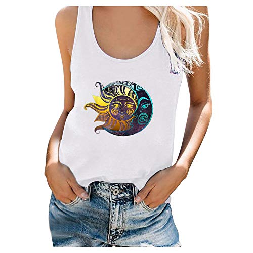 LAOFU Camiseta sin mangas para mujer, holgada, sin mangas, simple, barato, verano, Tops casuales, Caraco Tops Confort Chic Sport Blusa Casual Vintage 2022 Moda a la moda, Hermosa, Gran Talla Tirantes,