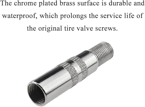 Miniatura 3 de Acoeitl - Extensión de tapa de válvula de rosca de 1.496 pulgadas, adaptador extensor de tapa de neumático de latón cromado de doble sello de flujo