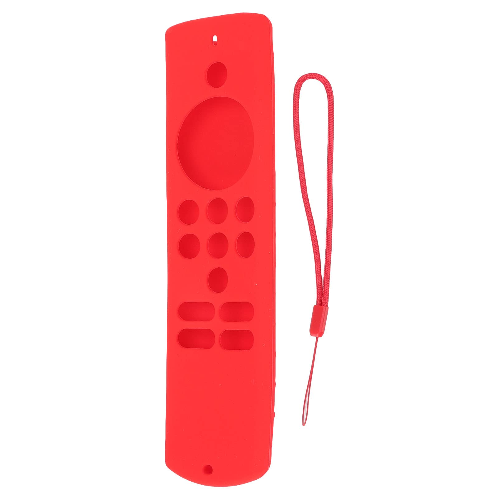 Funda Protectora de Silicona para Mando a Distancia Funda Protectora de Silicona para Mando a Distancia, Suave, Antideslizante, a Prueba de Golpes, con Cordón para Fire TV Stick Lite (Rojo)