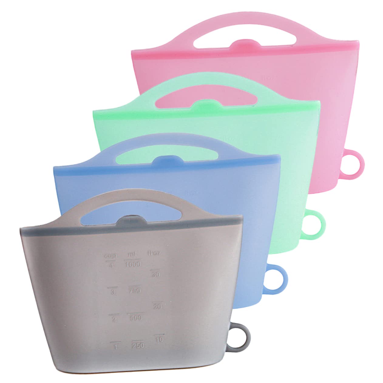 Bolsas de Silicona para Alimentos 4 Unidades 1000ml, Grado Alimentario