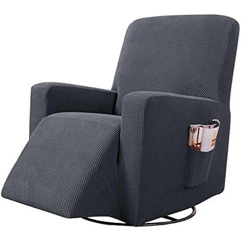 SU SUBRTEX Recliner Chair Cover Stretch Recliner Slipcover 1 Piece Furniture Protector Anti Slip (Recliner Chair, Grey), VCUKSBTZHS001G Cover