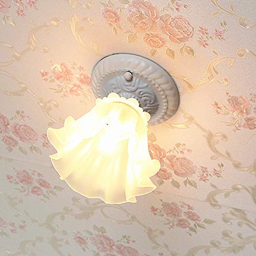 Luz de techo de dormitorio blanca empotrada con cúpula rural 5