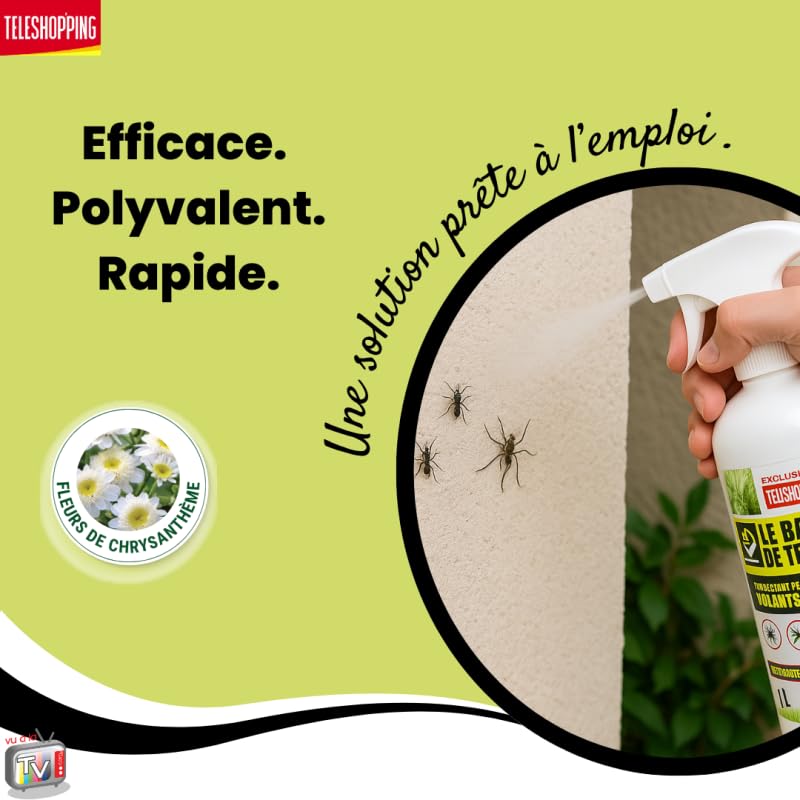 VENTEO - barrage aux insectes teleshopping - interieur & exterieur | Lot de 3 |spray fourmis - multi-insectes | anti pucerons plantes exterieur - barrage aux insectes pour Maison, jardin, piscine.