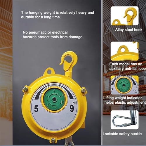 Heavy Duty Extended Spring Balancer Tool Hanger, 2.5m Retractable Holder for Assembly Line Tools, 70-80kg Capacity, Ideal for Efficient Tool Organization and Safety