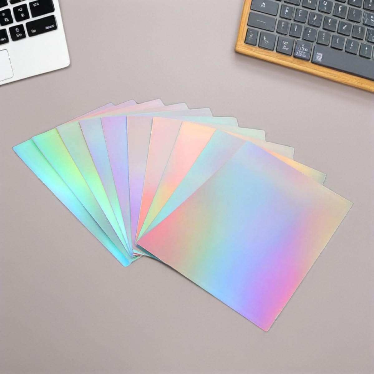 20 Sheets Metallic Holographic Cardstock for Scrapbooking Projects