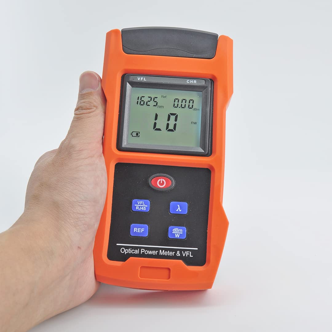 TL563 2-in-1 Fiber Optic Tester — Optical Power Meter -70~+10 dBm & 8-10km VFL Visual Fault Locator, Rechargeable Battery, FC/SC/ST Interface, Portable Fiber Light Meter