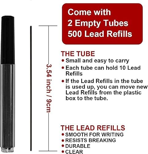 Abibioen Pencil Leads Refills 0.5Mm,1000 Pieces 2B Graphite Lead Refill For Mechanical Pencil Sketch Drawing Drafting Wood Working #TOP2