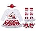 iiniim 4 Pc Conjunto de Navidad para Bebé Niña Recién Nacido Vestido Manga Larga Princesa Traje Ropa Infantil Estilo de Pelele Falda Mameluco Tutú Fiesta Ropa Invierno Papá Noel 3-6 Meses