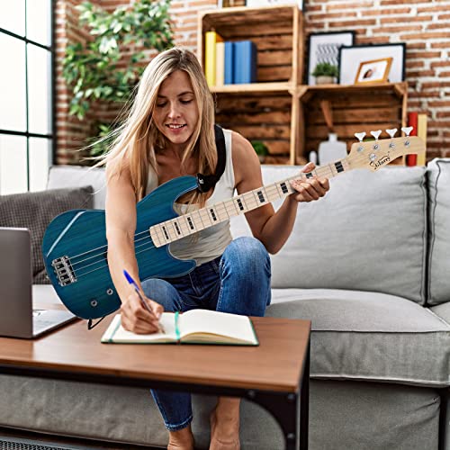 Glarry Gp Series Full Size Electric Bass Guitar 4 String Beginner Kit Canadian Maple Fingerboard With Cable, Strap, Bag And Accessories(Blue) #TOP7