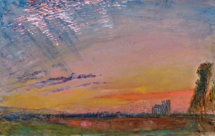 Tableau Coucher de soleil église Saint-Wulfran par John Ruskin 60x90cm