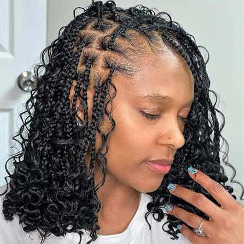 Vustbeauty 9 Packs Boho Box Braids Crochet Hair 10 Inch