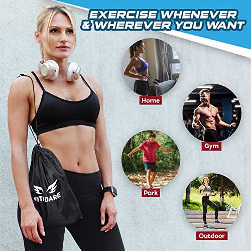 Fiti Dare Portable Pilates Bar Kit With Adjustable Resistance Band (25,30,35Lb) | Home Workout Equipment For Women&Men Of All Heights | Fitness Bands Set | Outdoor Full Body Exercise Gym With Video #TOP5