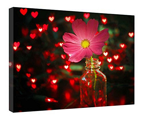 Decoración de lienzo impreso floral de 16 x 20 pulgadas con marco de madera 1