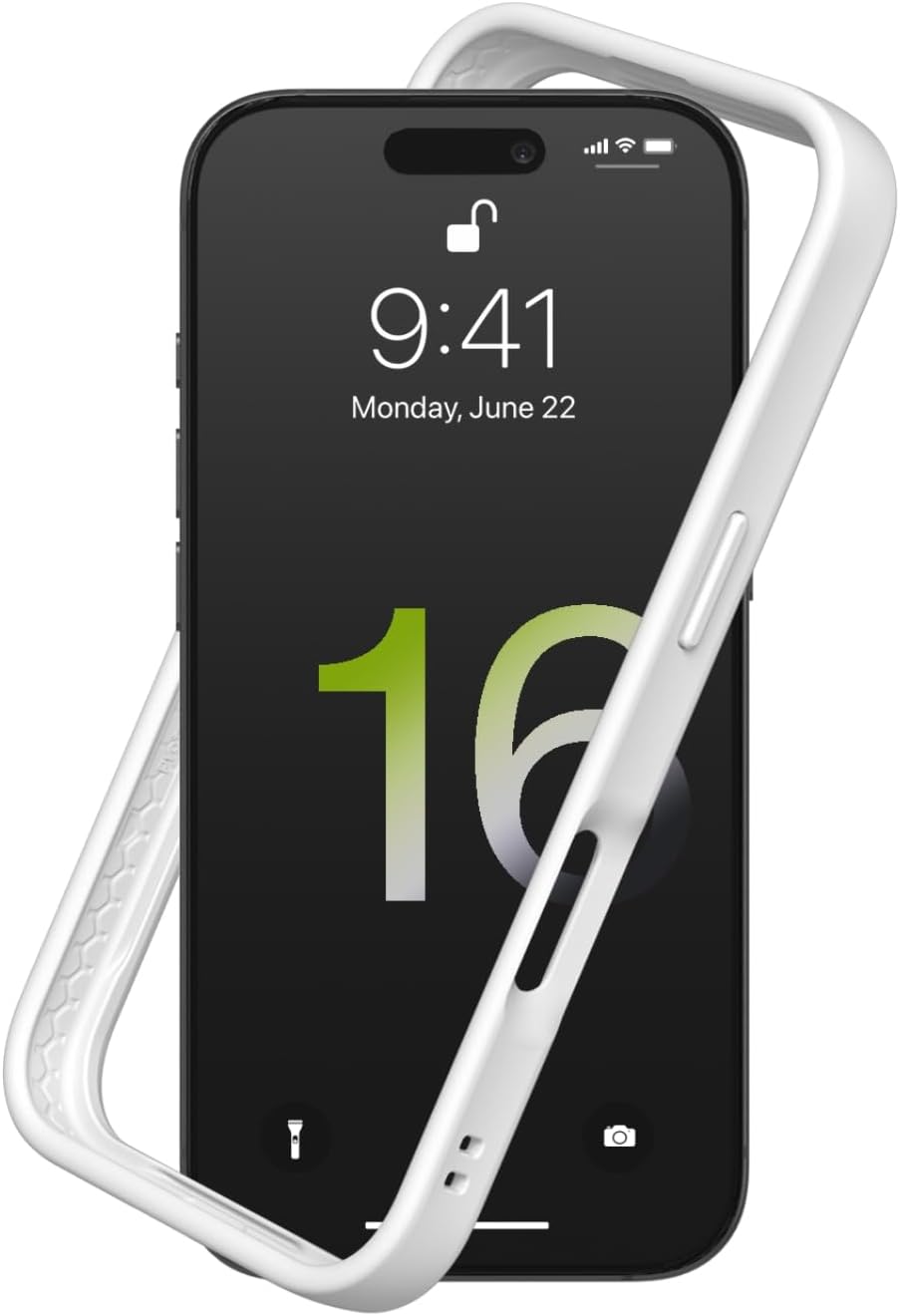 RhinoShield Bumper Case Compatible with [iPhone 16 Pro] | CrashGuard - Shock Absorbent Slim Design Protective Cover 3.5M / 11ft Drop Protection - White iPhone 16 Pro White