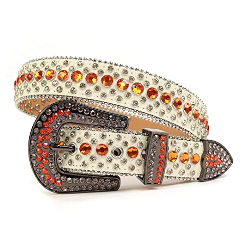 DBFBDTU Western Rhinestones Belt Men Cowboy Studded Belts Cowgirl Belt Strap Jean Pants